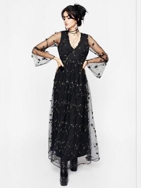 Disturbia Chrysanthi Applique Maxi Dress Size 8